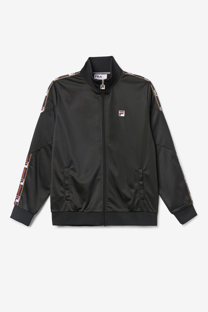 Fila Jacket Mens Black Carson Track - Ireland 71548-UWPF